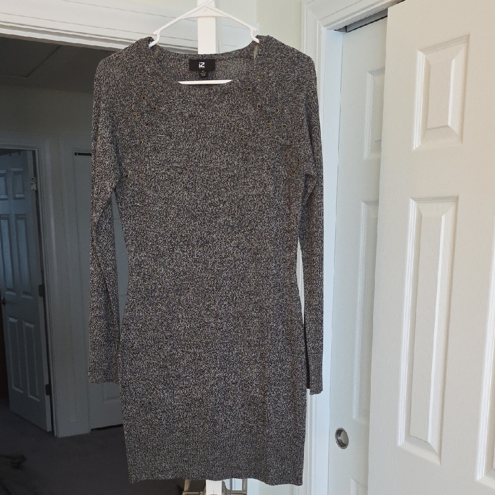 Elegant Gray Sweater Dress